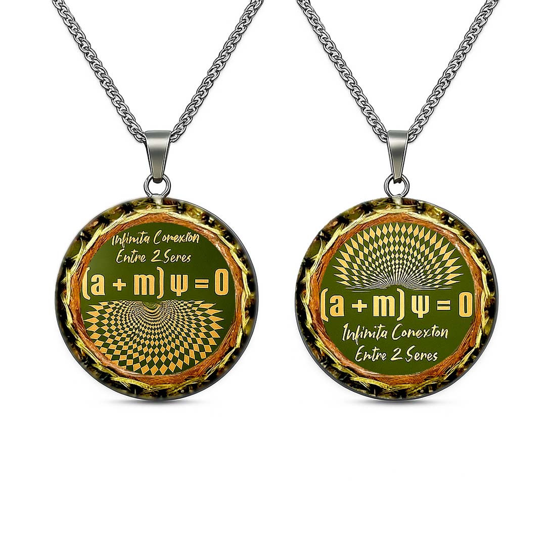 Set 2 Collares Amor Eterno Conexión Cuántica Infinita | Orgonita Cuarzo Rosa Metayantra | Entrelazamiento Almas Gemelas |