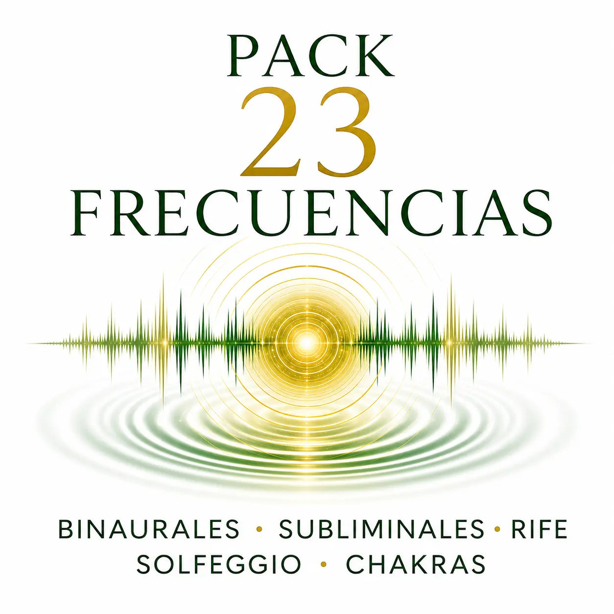 Pack Maestro 23 Audios de Frecuencia: Reprograma tu Realidad · Binaurales, Subliminales, Rife, Solfeggio y Chakras · FLAC 1000kbps