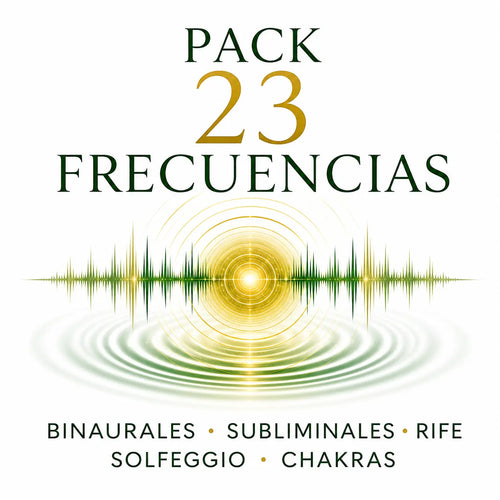 Pack Maestro 23 Audios de Frecuencia: Reprograma tu Realidad · Binaurales, Subliminales, Rife, Solfeggio y Chakras · FLAC 1000kbps