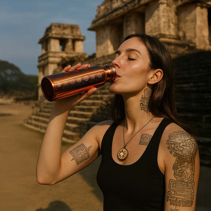 Botella de Cobre Macizo – Reprograma tu Agua y Eleva tu Vibración - Metayantra México