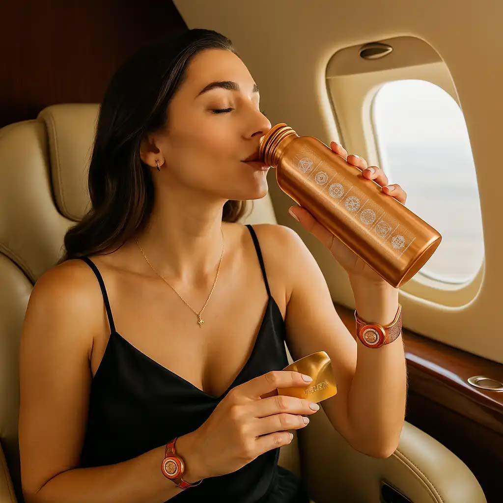 Botella de Cobre Macizo – Reprograma tu Agua y Eleva tu Vibración - Metayantra México