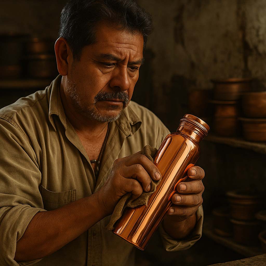 Botella de Cobre Macizo – Reprograma tu Agua y Eleva tu Vibración - Metayantra México