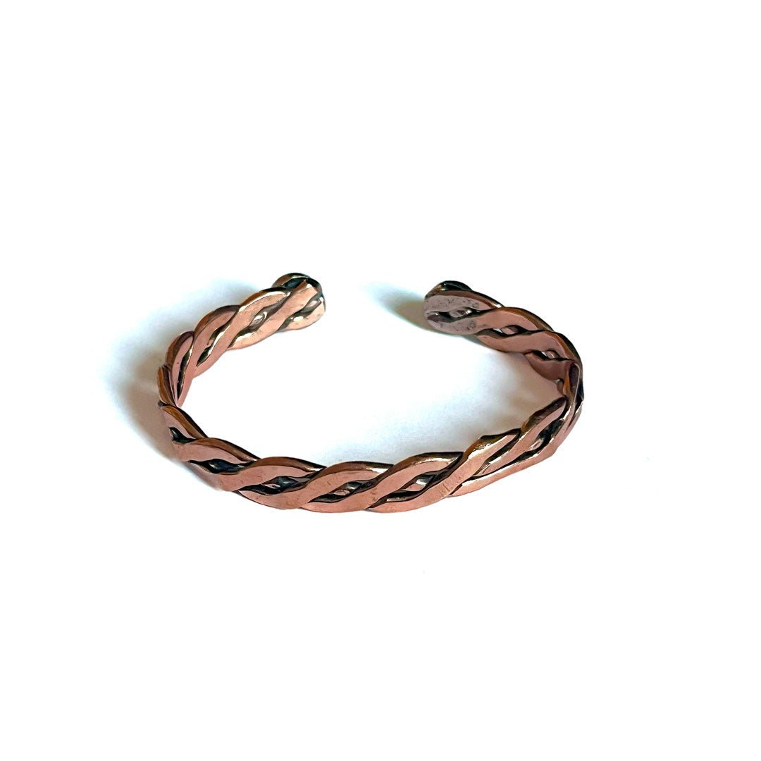 Brazalete Torzal de Cobre y Obsidiana – Amuleto de Poder Ancestral - Metayantra México