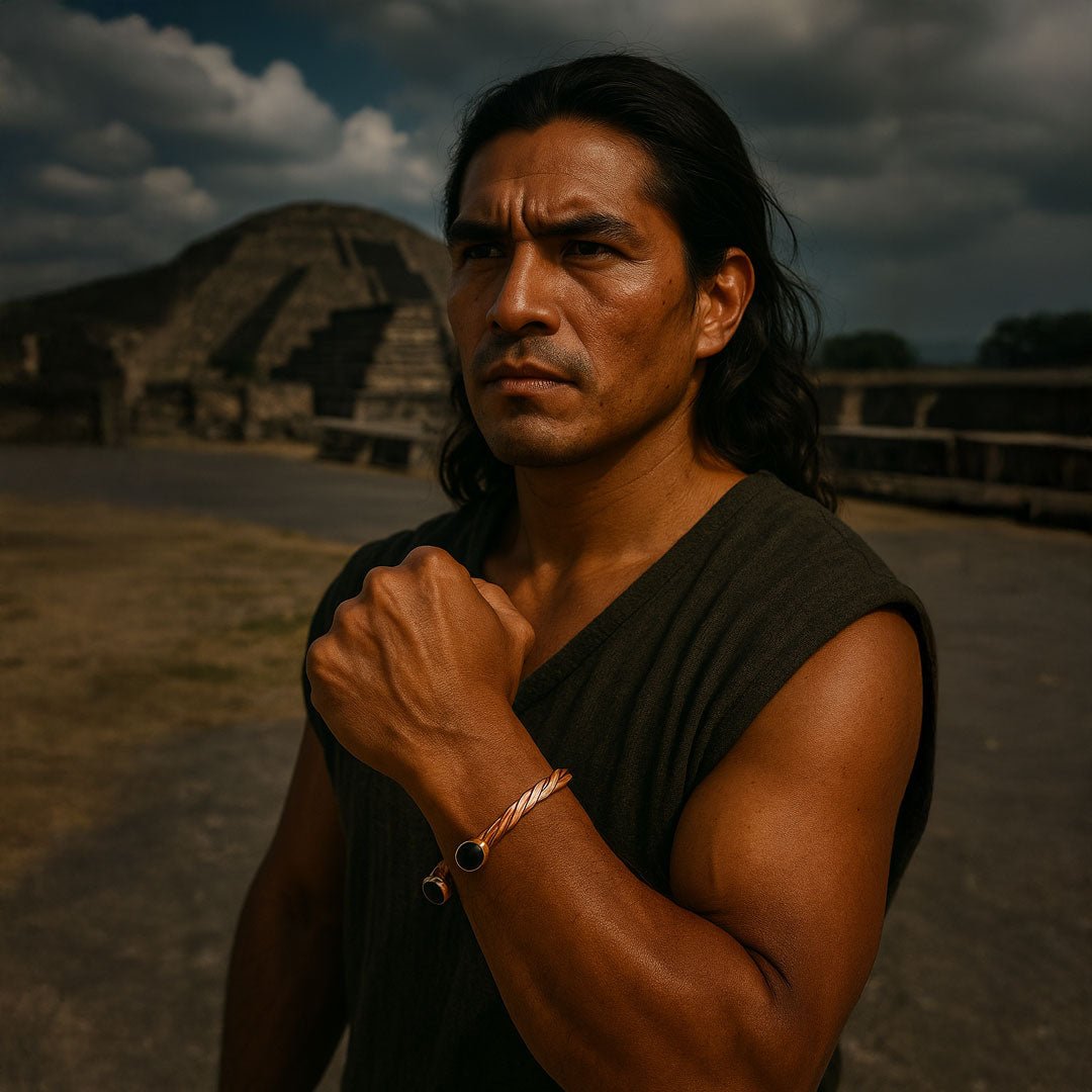 Brazalete Torzal de Cobre y Obsidiana – Amuleto de Poder Ancestral - Metayantra México