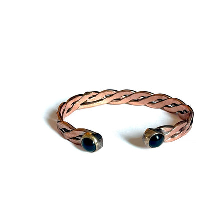 Brazalete Torzal de Cobre y Obsidiana – Amuleto de Poder Ancestral - Metayantra México