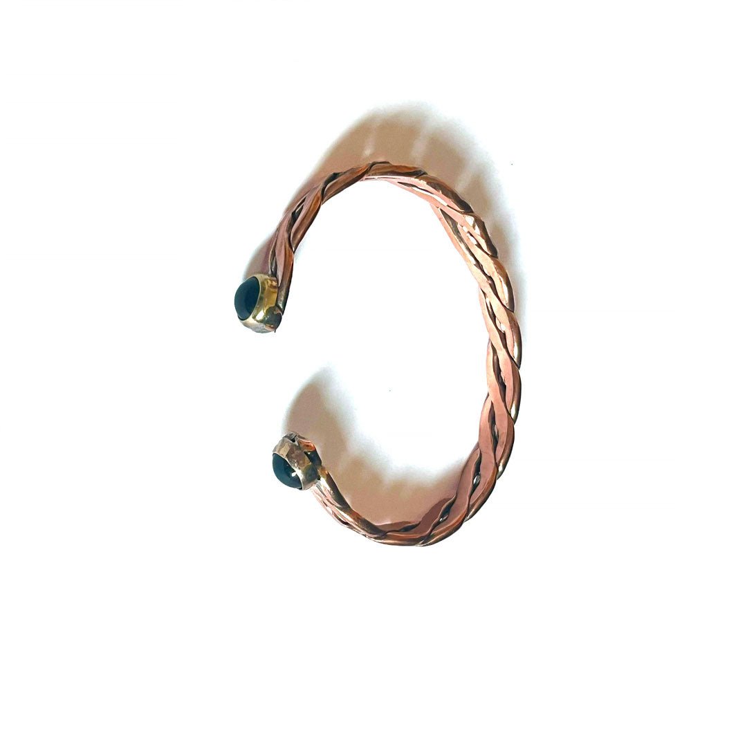 Brazalete Torzal de Cobre y Obsidiana – Amuleto de Poder Ancestral - Metayantra México