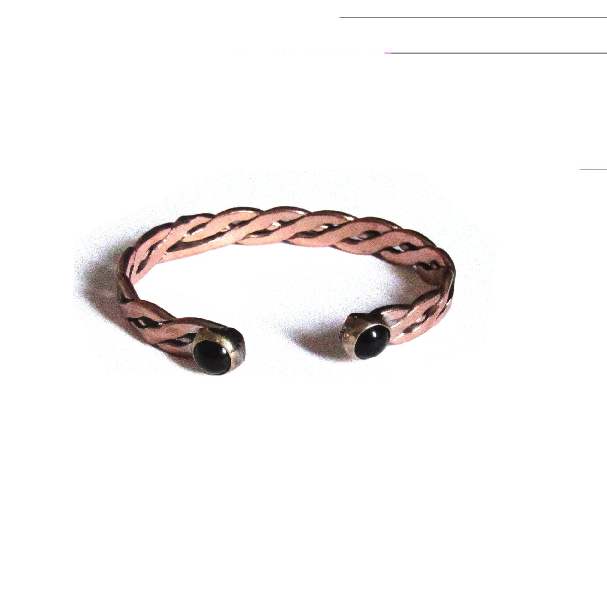 Brazalete Torzal de Cobre y Obsidiana – Amuleto de Poder Ancestral - Metayantra México