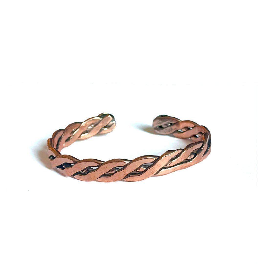Brazalete Torzal de Cobre y Obsidiana – Amuleto de Poder Ancestral - Metayantra México