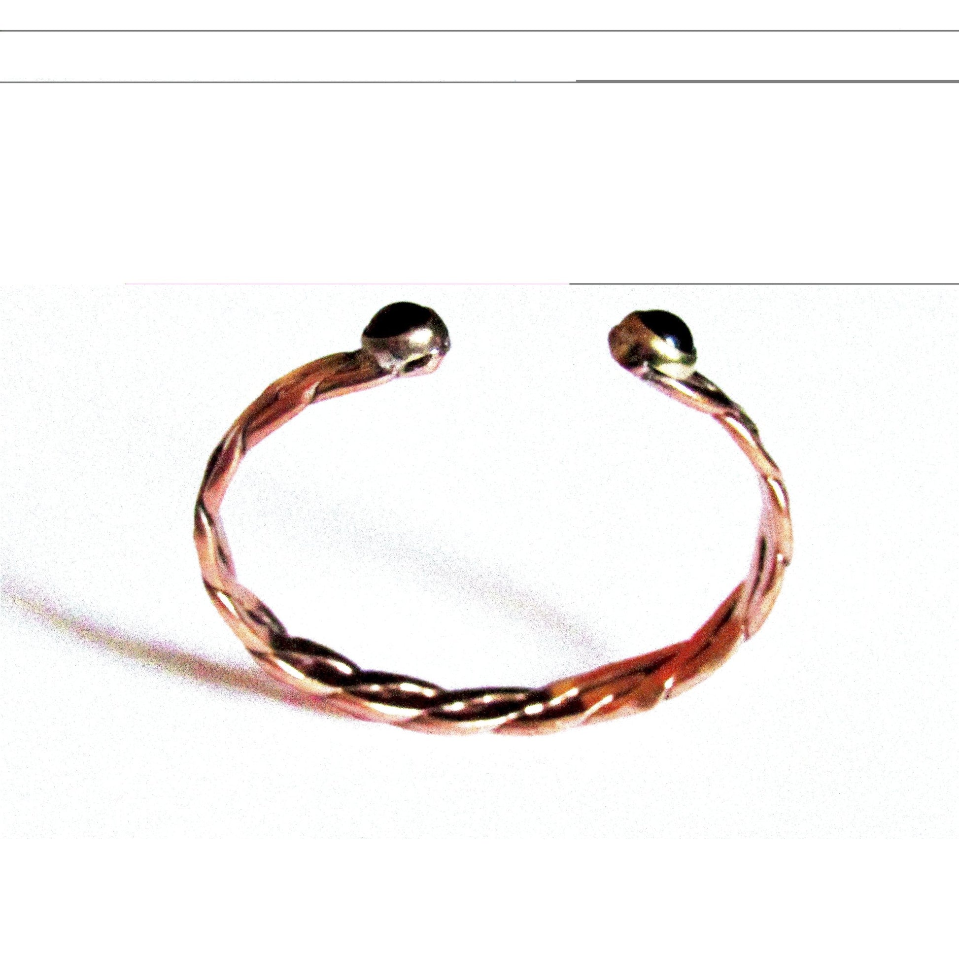 Brazalete Torzal de Cobre y Obsidiana – Amuleto de Poder Ancestral - Metayantra México