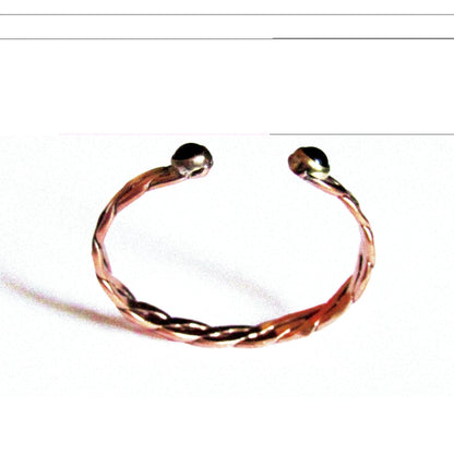 Brazalete Torzal de Cobre y Obsidiana – Amuleto de Poder Ancestral - Metayantra México