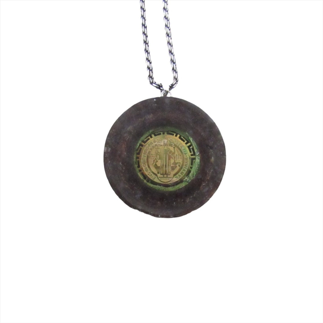 Ð??­‹÷� Collar de ProtecciÇün Espiritual y EnergÇða OrgÇün con Medalla de San Benito 7 Metales Mǭgicos - Metayantra MǸxico