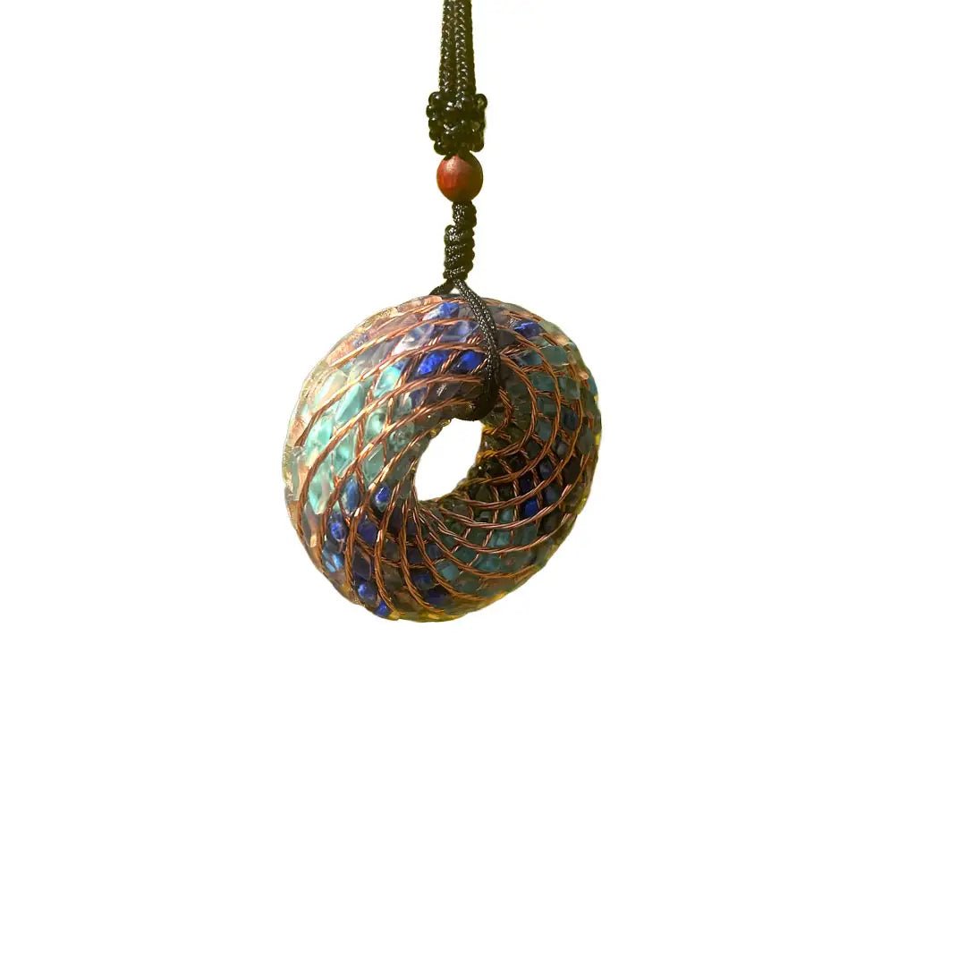 Collar iTorus con lapislázuli y turquesa, pieza única hecha a mano
