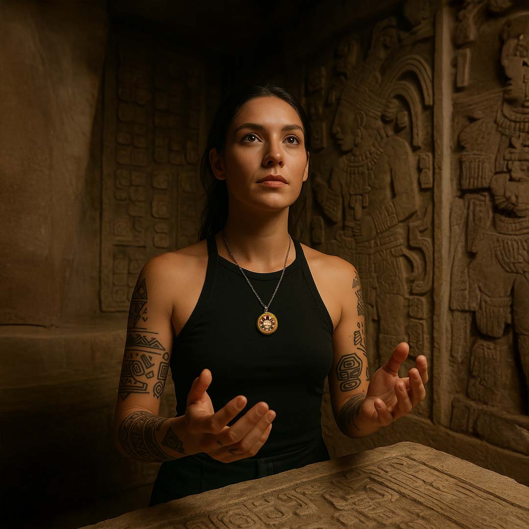 Collar Maya de Orgonita "Acelera la Sincronicidad" - Quetzalcóatl: Dios de la Creación y el Tiempo - Metayantra México