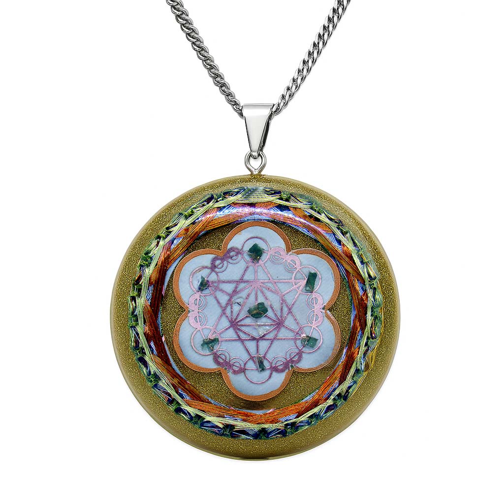 Collar ORGON Resonador Cuántico con Moldavita: ADN y Conciencia - Metayantra México
