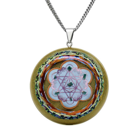 Collar ORGON Resonador Cuántico con Moldavita: ADN y Conciencia - Metayantra México