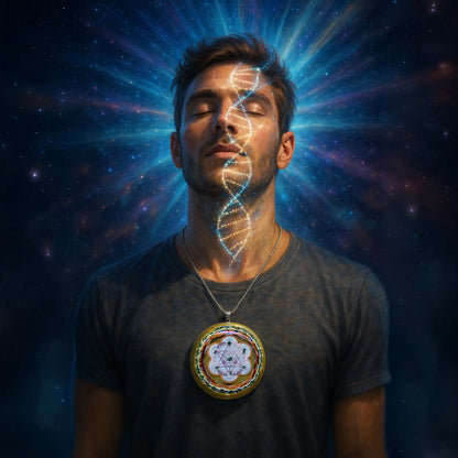 Collar ORGON Resonador Cuántico con Moldavita: ADN y Conciencia - Metayantra México