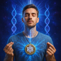 Thumbnail for Collar ORGON Resonador Cuántico con Moldavita: ADN y Conciencia - Metayantra México