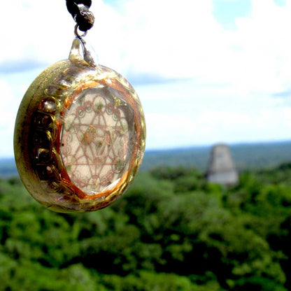 Collar Orgón Resonador Cuántico con Moldavita Certificada — Activación del ADN del Alma + Campo Merkaba + Cuarzo Citrino + Doble Bobina Biomagnética | Agrograma Crop Circle | Arcángel Metatrón | Hecho a Mano - Metayantra México