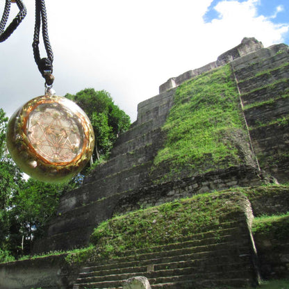 Collar Orgón Resonador Cuántico con Moldavita Certificada — Activación del ADN del Alma + Campo Merkaba + Cuarzo Citrino + Doble Bobina Biomagnética | Agrograma Crop Circle | Arcángel Metatrón | Hecho a Mano - Metayantra México
