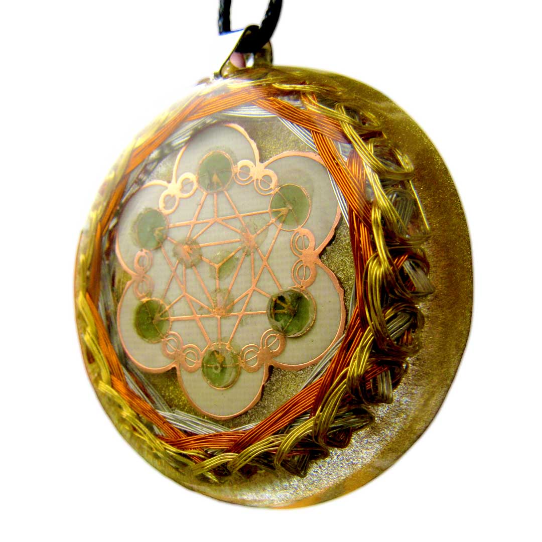 Collar Orgón Resonador Cuántico con Moldavita Certificada — Activación del ADN del Alma + Campo Merkaba + Cuarzo Citrino + Doble Bobina Biomagnética | Agrograma Crop Circle | Arcángel Metatrón | Hecho a Mano - Metayantra México