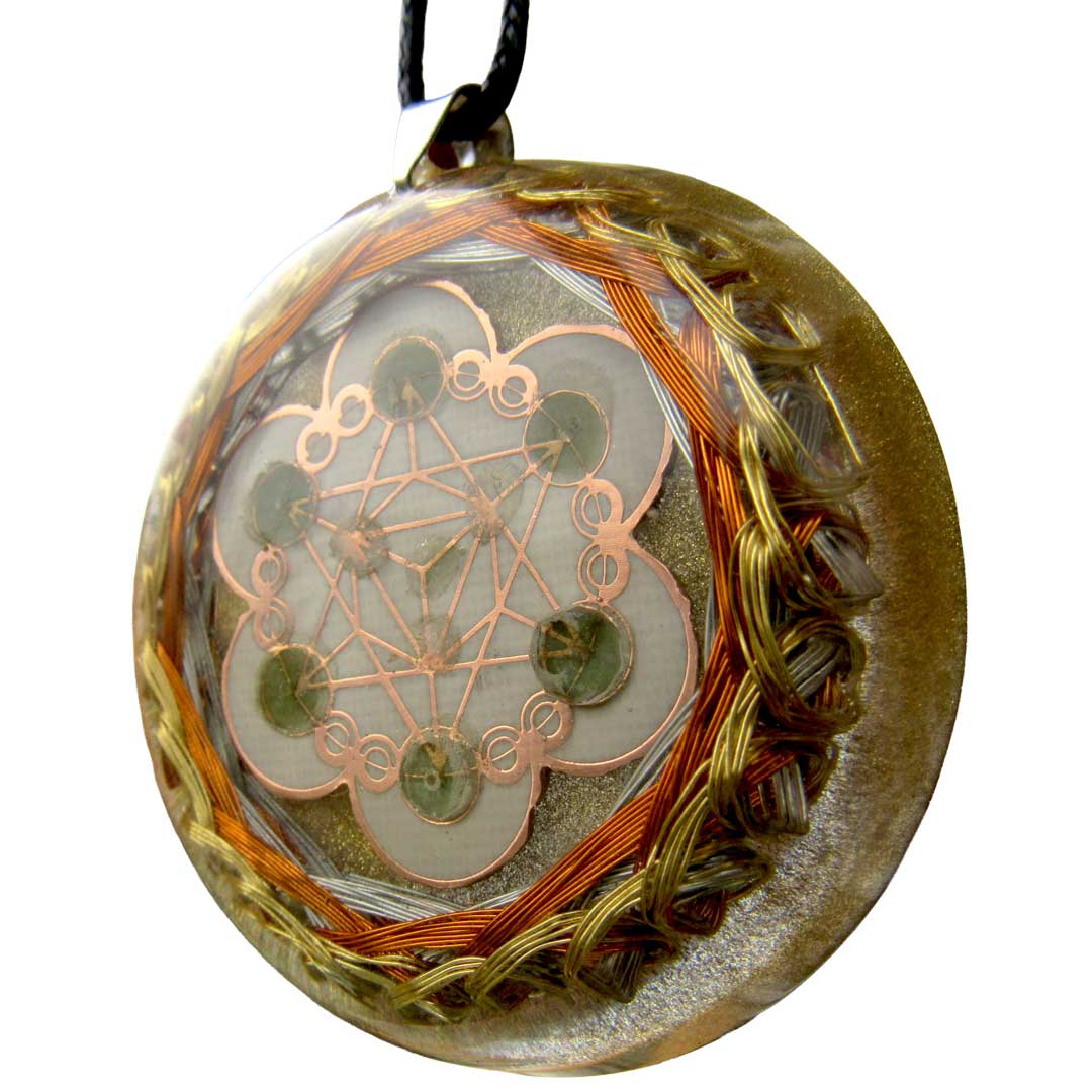Collar Orgón Resonador Cuántico con Moldavita Certificada — Activación del ADN del Alma + Campo Merkaba + Cuarzo Citrino + Doble Bobina Biomagnética | Agrograma Crop Circle | Arcángel Metatrón | Hecho a Mano - Metayantra México