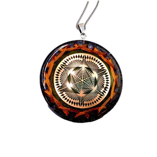 Collar Orgonita Metayantra Regenerador Celular con Crop Circle y Matriz DodecaǸdrica - Metayantra MǸxico