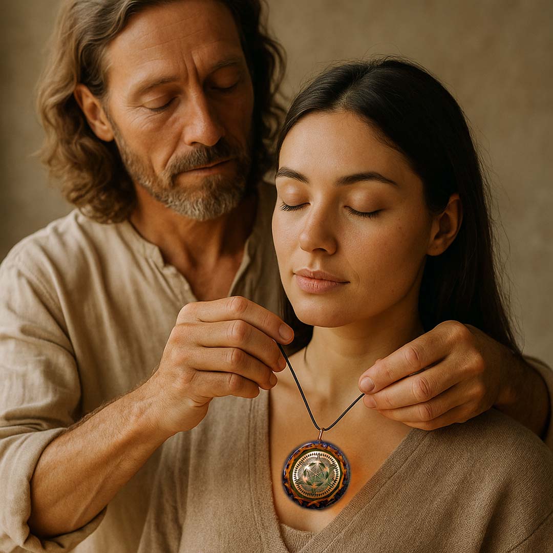 Collar Orgonita Regenerador Celular con Crop Circle y Matriz Dodecaédrica con PROTECCIÓN 5G - Metayantra México