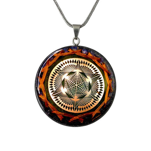 Collar Orgonita Regenerador Celular con Crop Circle y Matriz Dodecaédrica con PROTECCIÓN 5G - Metayantra México