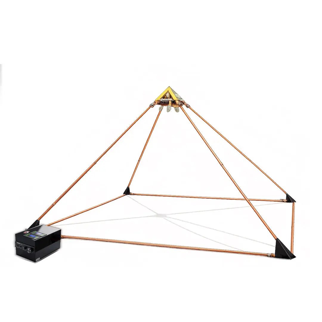 Pirámide de cobre con PEMF Vórtice Cuántico | Terapia Luz + Frecuencias 1Hz-150kHz - Metayantra México