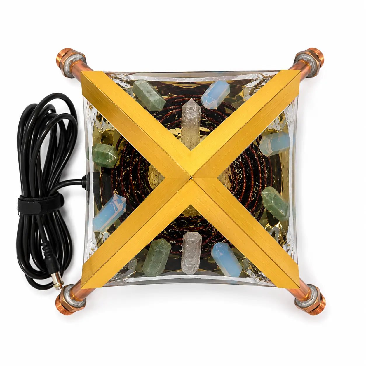 Pirámide de cobre con PEMF Vórtice Cuántico | Terapia Luz + Frecuencias 1Hz-150kHz - Metayantra México