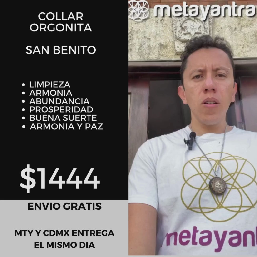 ✨🔮 Collar de Orgonita: Generador de Milagros con Medalla de San Benito 🙏🛡️ Protección Total contra Brujería y Energías Negativas