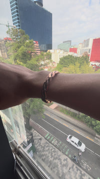 Brazalete Torzal de Cobre y Obsidiana – Amuleto de Poder Ancestral