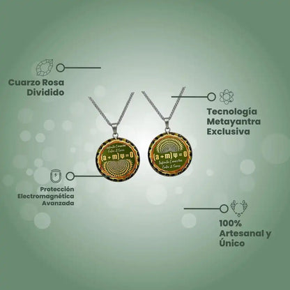 Set 2 Collares Amor Eterno Conexión Cuántica Infinita | Orgonita Cuarzo Rosa Metayantra | Entrelazamiento Almas Gemelas | - Metayantra México