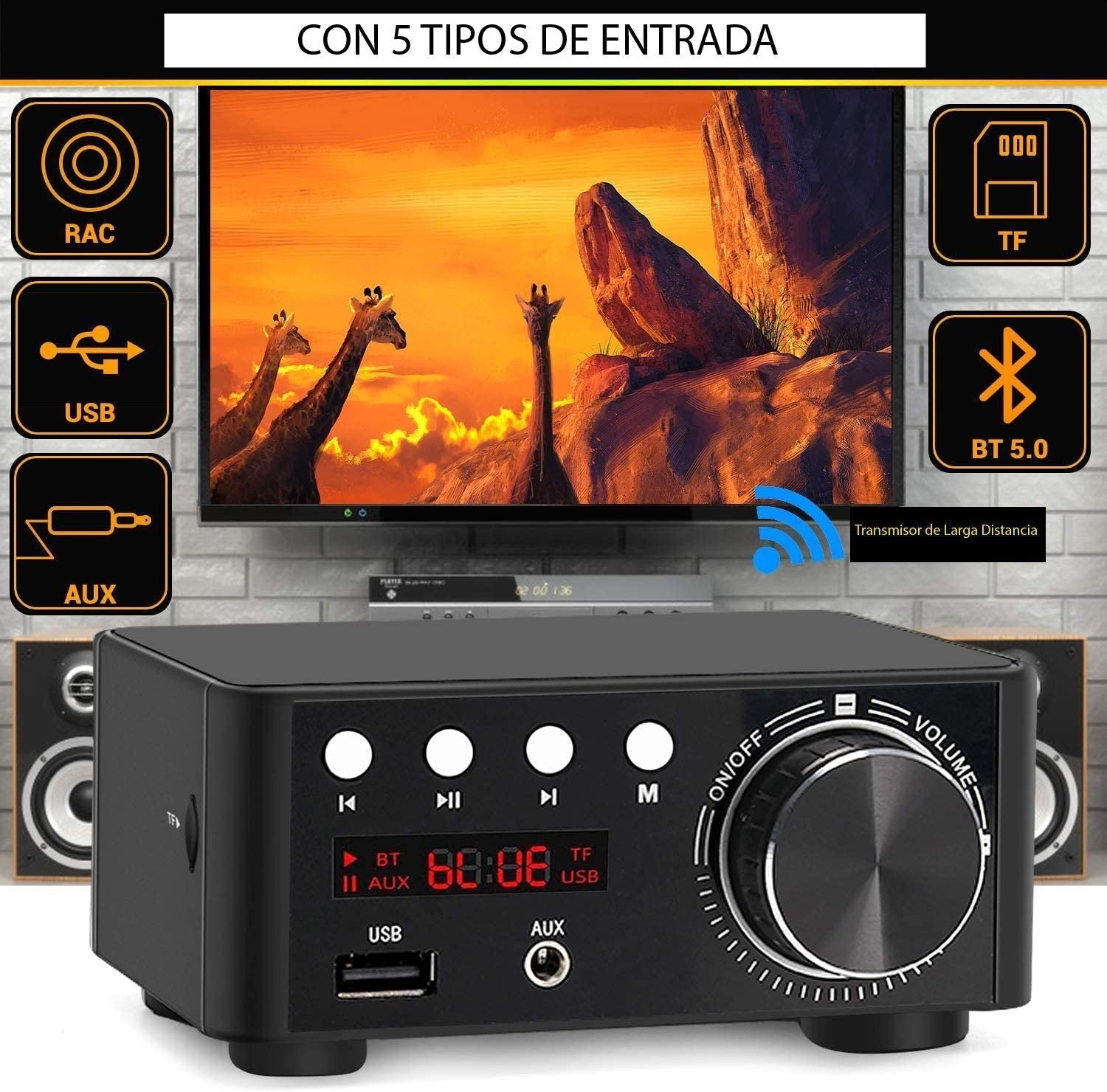 Amplificador Digital de Alta Fidelidad B071ZPGVD1 50W Surround - Metayantra México
