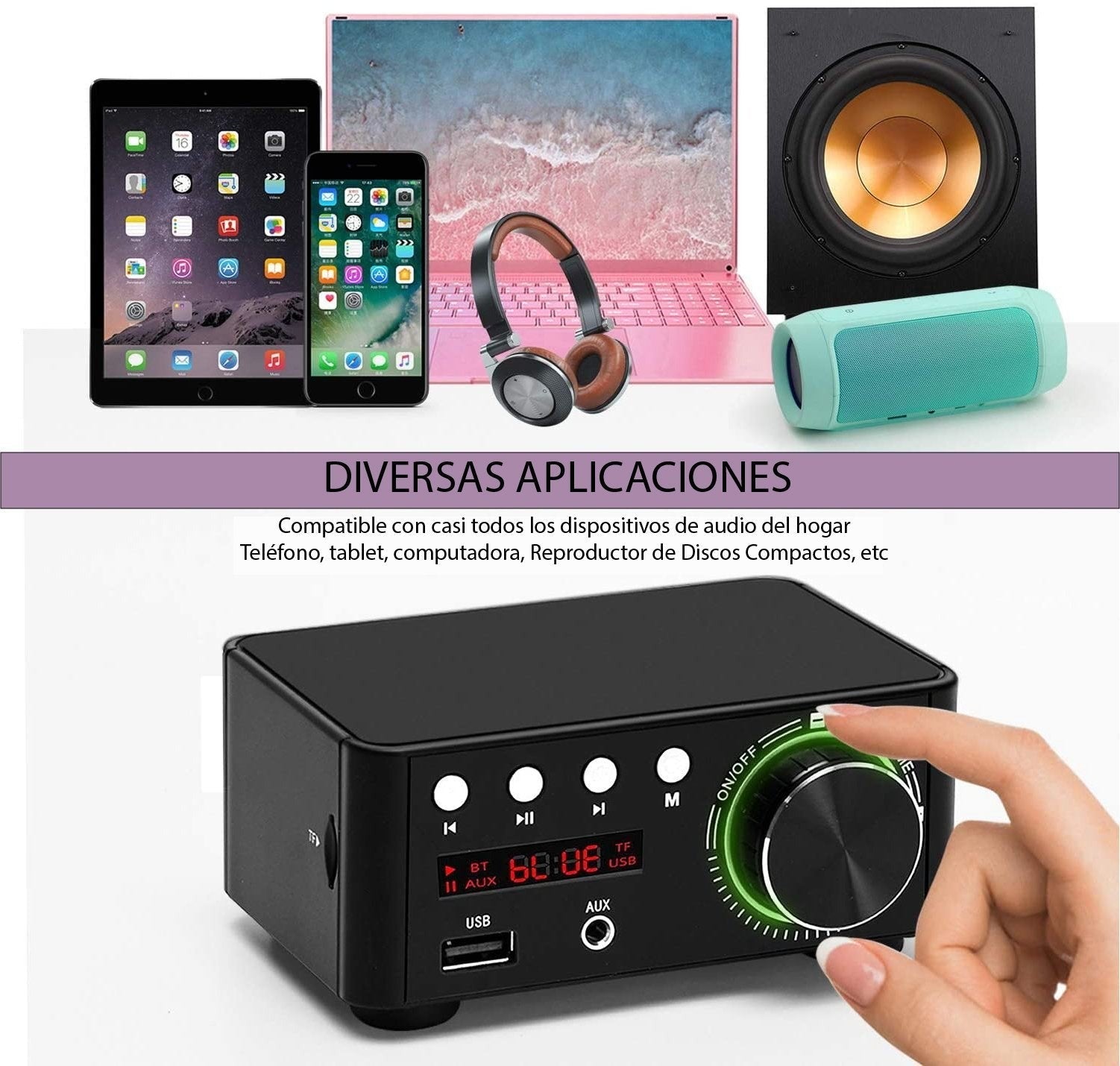 Amplificador Digital de Alta Fidelidad B071ZPGVD1 50W Surround - Metayantra México