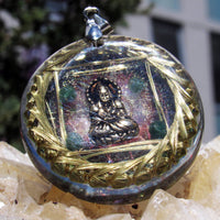 Thumbnail for ENVIO INMEDIATO Potenciador del cuarto Chakra con Buda Maitreya en chapa de ORO - Metayantra MǸxico