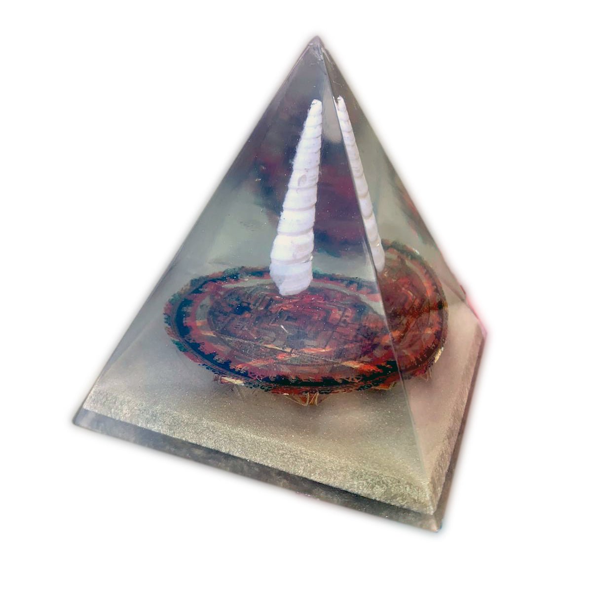 Pirámide con Oro 14K para Protección contra Magia Negra Kalachakra - Metayantra México