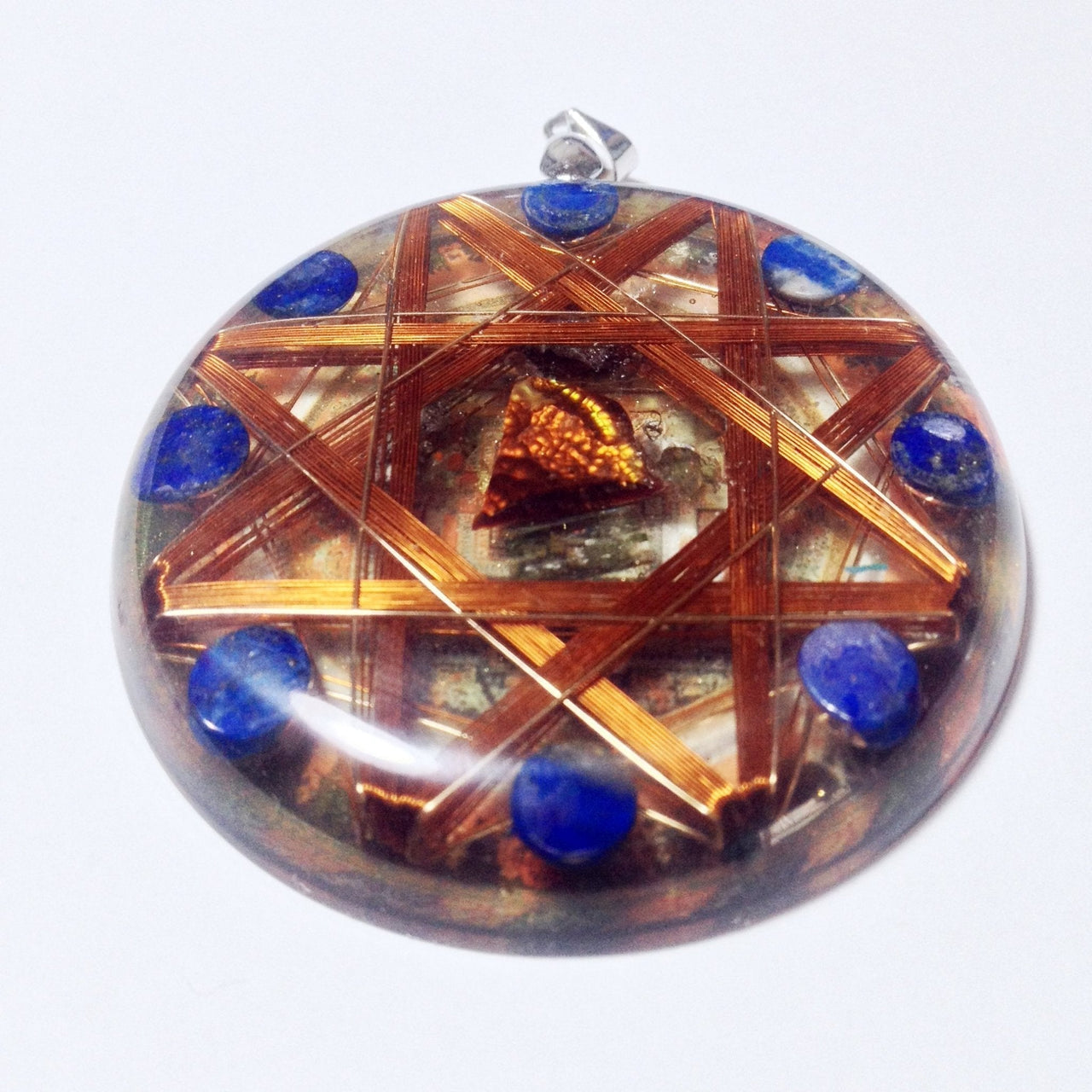 Protector contra Magia Negra Kalachakra Oro 14k Cristales Protectores Ship Coil - Metayantra MǸxico