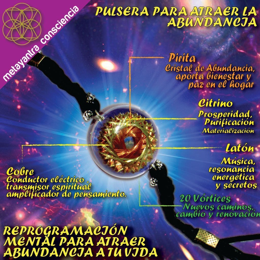 Pulsera Generadora de Abundancia 20 Vortex con Moldavita - Metayantra MǸxico