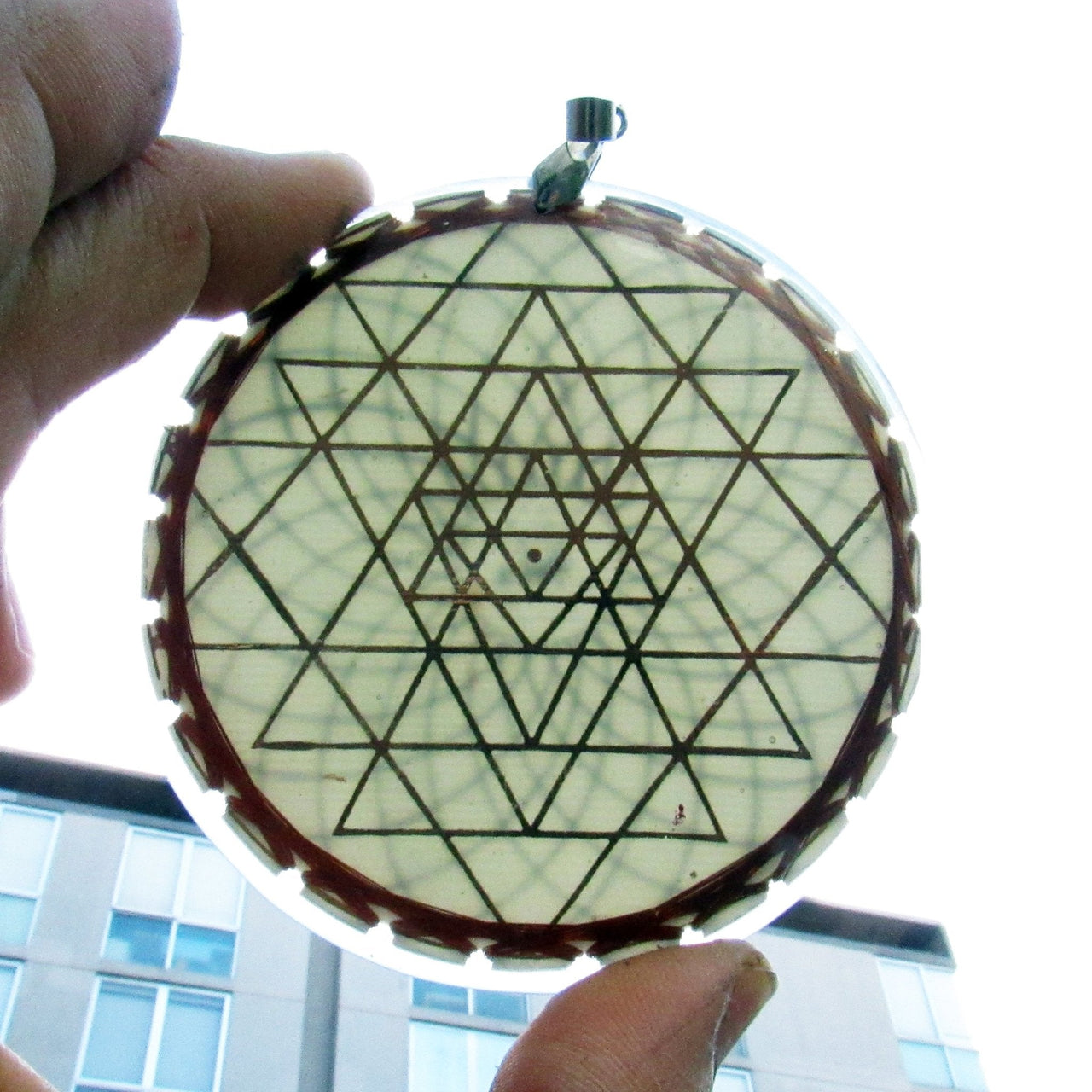 Sri Yantra Doble con Moldavita - Metayantra MǸxico