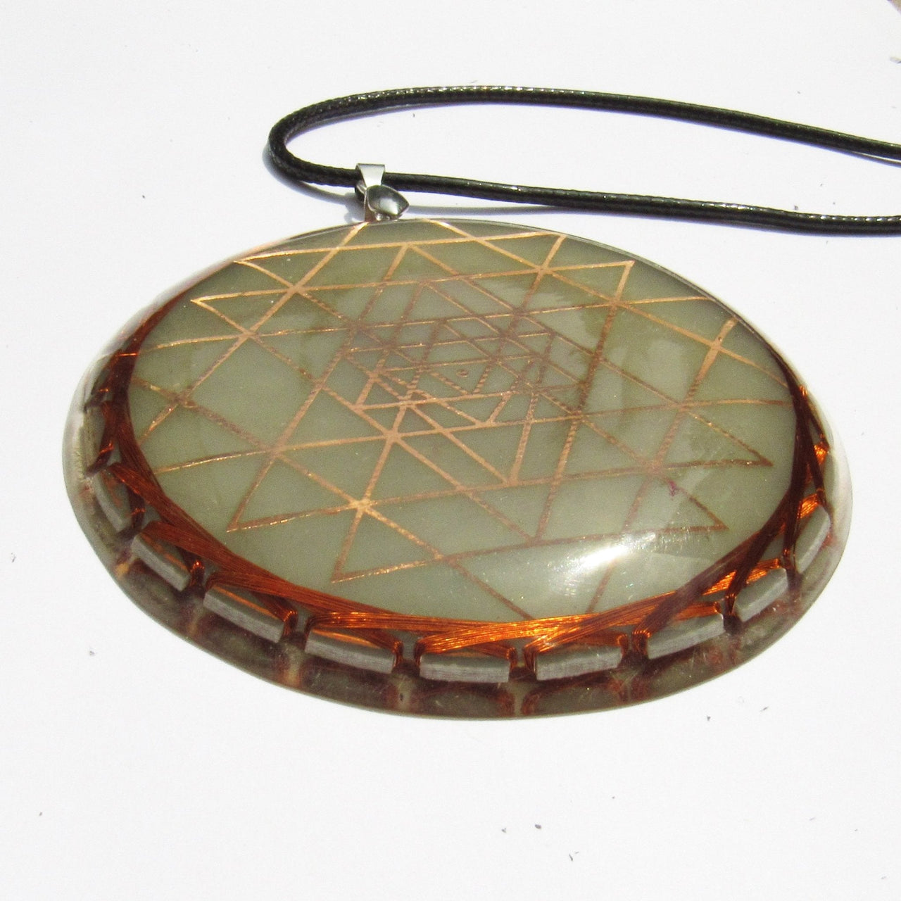 Sri Yantra Doble con Moldavita - Metayantra MǸxico