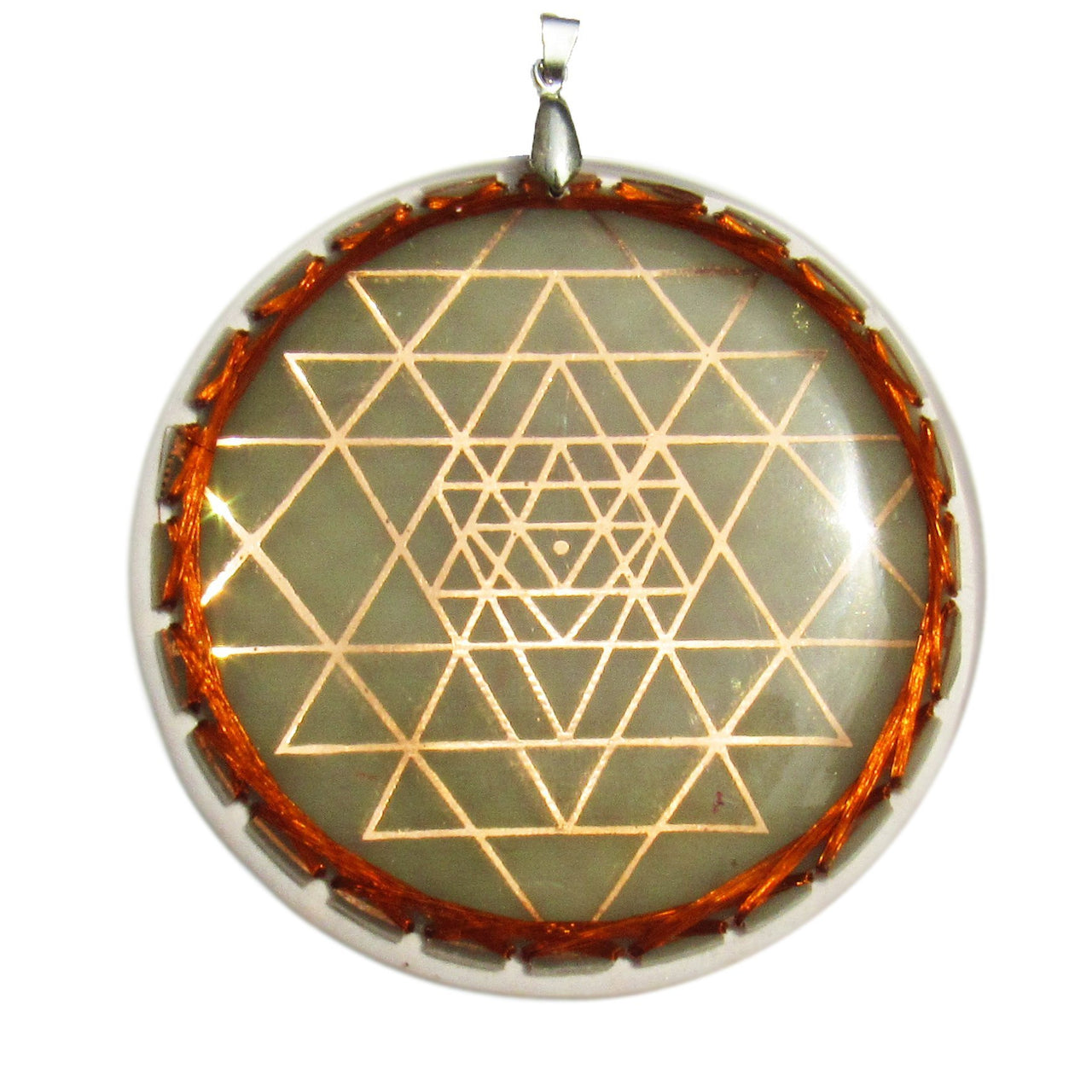 Sri Yantra Doble con Moldavita - Metayantra MǸxico