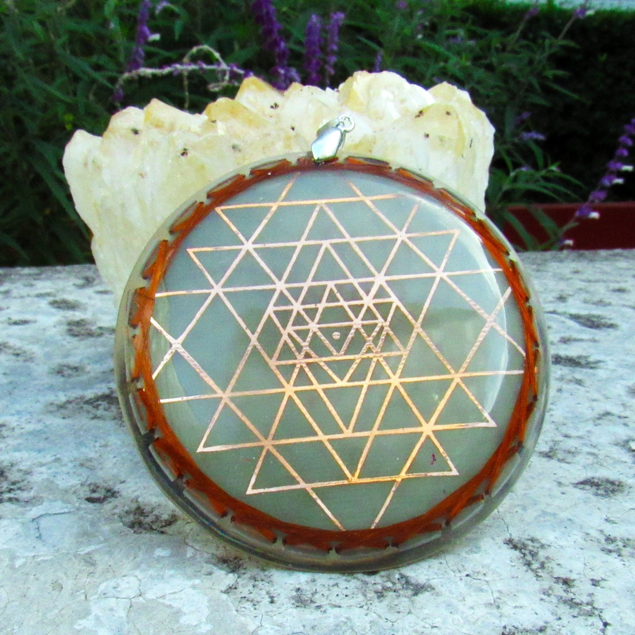 Sri Yantra Doble con Moldavita - Metayantra MǸxico