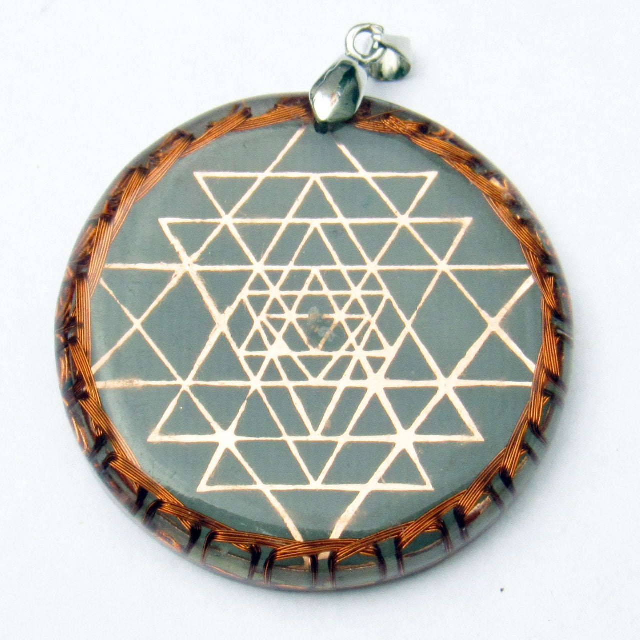 Sri Yantra Doble con Moldavita - Metayantra MǸxico