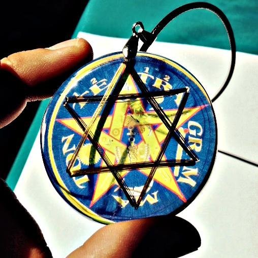 Tetragrammaton Hexagrama con Moldavita - Metayantra MǸxico