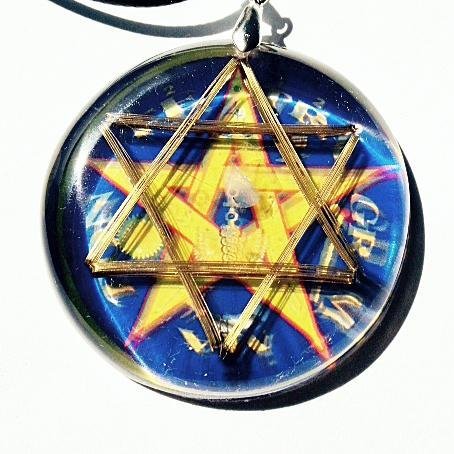 Tetragrammaton Hexagrama con Moldavita - Metayantra MǸxico