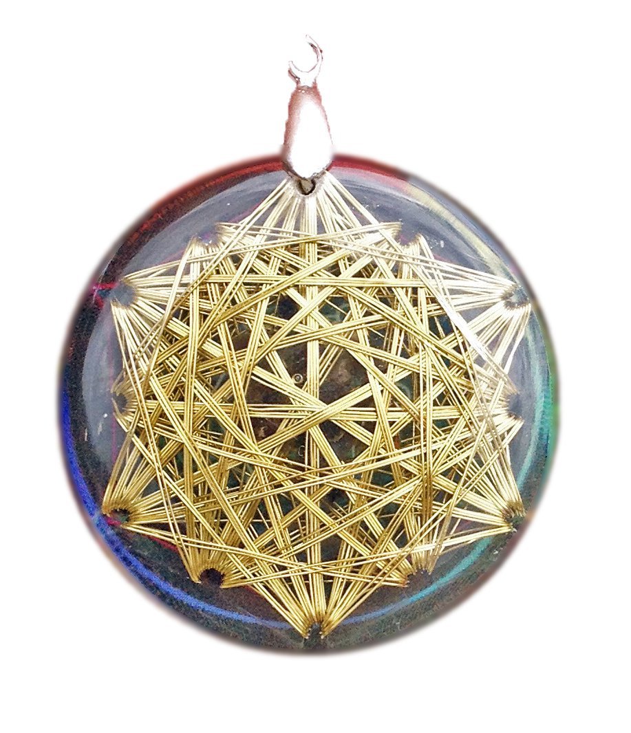 Colgante Vector de Equilibrio con turmalina negra y citrino natural